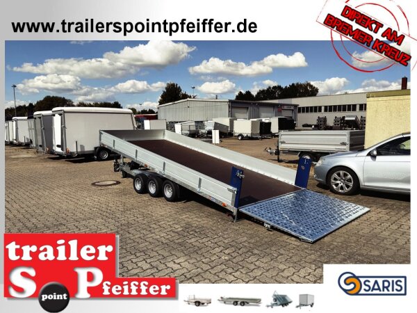 B-Ware / Saris TP 507 210 3500 3 K - Tridem mit Heckrampe kippbar über Hydraulik und Aluwände - Seilwinde - 195/55R10