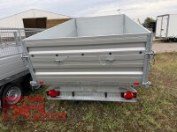 Aussteller / HUMBAUR HTK 3000.31 I 314 x 175 I 3000 KG I Dreiseitenkipper mit E-Pumpe - Rampenschacht  mit ALU Bordwandaufsatz 35 cm - Rundknöpfe für Netz, etc.