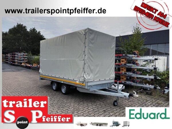 Gebraucht / EDUARD 4018 -GD- Hochlader, Bordwände 30cm -2700kg- Lfh: 63cm -195/50R13 mit Hochplane SP-Line RUNDDACH - ROLLFIX - Heckrollo aus