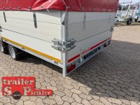 Aussteller / EDUARD 5022 -GD- Hochlader, Auffahrschienen & Winde, Bordwände 30cm -3500kg- Lfh: 63cm -195/50R13 mit Pendelbare Aufsatzbordwände (60 cm hoch) und Hochplane