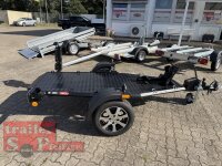 B-Ware / Lorries MT-1 BLACK EDITION Motorrad - Anhänger absenkbar und zum Zusammenklappen 13" ALU Felgen - 750 kg ungebremst - 100 KM/H