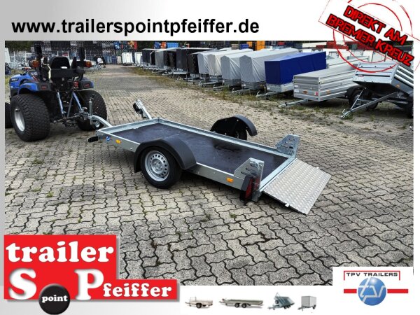 TPV ASU 2412/75 Absenkanhänger  247 x 124 cm - 750 KG mit Rampe - 100 KM/H
