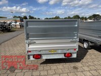 HUMBAUR HUK 202715 I 268 x 150 I 2000 KG I Rückwärtskipper mit Handpumpe mit HR Stahl-Blechaufsatz – 4-seitig pendelnd, galvanisch verzinkt