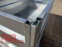 HUMBAUR HUK 202715 I 268 x 150 I 2000 KG I Rückwärtskipper mit Handpumpe mit HR Stahl-Blechaufsatz – 4-seitig pendelnd, galvanisch verzinkt