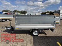 HUMBAUR HUK 152715 I 268 x 150 I 1500 KG I Rückwärtskipper mit Handpumpe mit HR Stahl-Blechaufsatz – 4-seitig pendelnd, galvanisch verzinkt