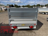 HUMBAUR HUK 152715 I 268 x 150 I 1500 KG I Rückwärtskipper mit Handpumpe mit HR Stahl-Blechaufsatz – 4-seitig pendelnd, galvanisch verzinkt