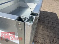 HUMBAUR HUK 152715 I 268 x 150 I 1500 KG I Rückwärtskipper mit Handpumpe mit HR Stahl-Blechaufsatz – 4-seitig pendelnd, galvanisch verzinkt