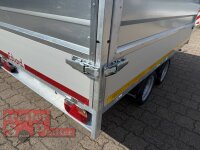 EDUARD 3116 -GD- Heckkipper, Bordwände 30cm -2700kg- H-Pumpe - Lfh: 63cm -195/50R13 mit HR Stahl-Blechaufsatz – 4-seitig pendelnd, galvanisch verzinkt