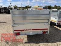 EDUARD 3116 -GD- Heckkipper, Auffahrtschienen, Bordwände 30cm -2700kg- E & H-Pumpe - Lfh: 63cm -195/50R13 mit HR Stahl-Blechaufsatz – 4-seitig pendelnd, galvanisch verzinkt
