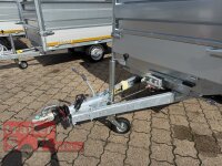 EDUARD 3116 -GD- Heckkipper, Auffahrtschienen, Bordwände 30cm -2700kg- E & H-Pumpe - Lfh: 63cm -195/50R13 mit HR Stahl-Blechaufsatz – 4-seitig pendelnd, galvanisch verzinkt
