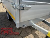 EDUARD 2615 -GE- Hochlader, Bordwände 30cm -1500kg- Lfh: 63cm -195/50R13 mit HR Stahl-Blechaufsatz – 4-seitig pendelnd, galvanisch verzinkt