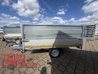 EDUARD 2615 -GE- Hochlader, Bordwände 30cm -1500kg- Lfh: 63cm -195/50R13 mit HR Stahl-Blechaufsatz – 4-seitig pendelnd, galvanisch verzinkt