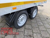 EDUARD 2615 -GD- Heckkipper, Bordwände 30cm -2000kg- H-Pumpe - Lfh: 72cm -155R13 mit HR Stahl-Blechaufsatz – 4-seitig pendelnd, galvanisch verzinkt