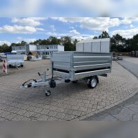 Brenderup BT4260SB 1500 KG Heckkipper - Handpumpe - Lfh: 66cm -195/50R13 mit HR Stahl-Blechaufsatz – 4-seitig pendelnd, galvanisch verzinkt