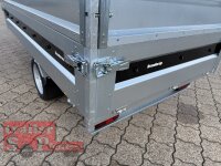 Brenderup BT4260SB 1500 KG Heckkipper - Handpumpe - Lfh: 66cm -195/50R13 mit HR Stahl-Blechaufsatz – 4-seitig pendelnd, galvanisch verzinkt