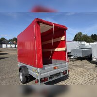 Aussteller /  Böckmann TL-AL 2513/75 ALU Tieflader Anhänger - ungebremst mit Hochplane SP-Line - Heckrollo