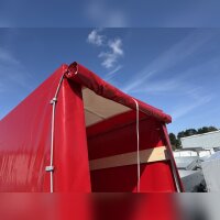 Aussteller /  Böckmann TL-AL 2513/75 ALU Tieflader Anhänger - ungebremst mit Hochplane SP-Line - Heckrollo