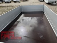 HUMBAUR HKT 183117 S I 310 x 176 I 1800 KG I Absenkanhänger mit Hydraulik mit Bordwandaufsatz Seiten- und Stirnwand 350 mm hoch Heckwand 500 mm