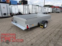 HUMBAUR HKT 183117 S I 310 x 176 I 1800 KG I Absenkanhänger mit Hydraulik mit Bordwandaufsatz Seiten- und Stirnwand 350 mm hoch Heckwand 500 mm