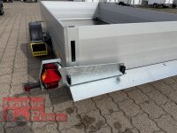 HUMBAUR HKT 183117 S I 310 x 176 I 1800 KG I Absenkanhänger mit Hydraulik mit Bordwandaufsatz Seiten- und Stirnwand 350 mm hoch Heckwand 500 mm