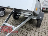 B-Ware / TPV KD-EU2 Anhänger mit ORIGINAL Stahl Gestell und Werbeplane 115 cm (SB) - Stützrad - ungebremst - 13 pol. - Zurrösen - 100 KM/H