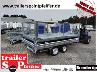 ABVERKAUF / Brenderup BT 5325 ST B 3500 KG - STAHL - HECKKIPPER 325 x 180 - Elektro Pumpe - Rampen - Stützen - Laubgitter 80 cm