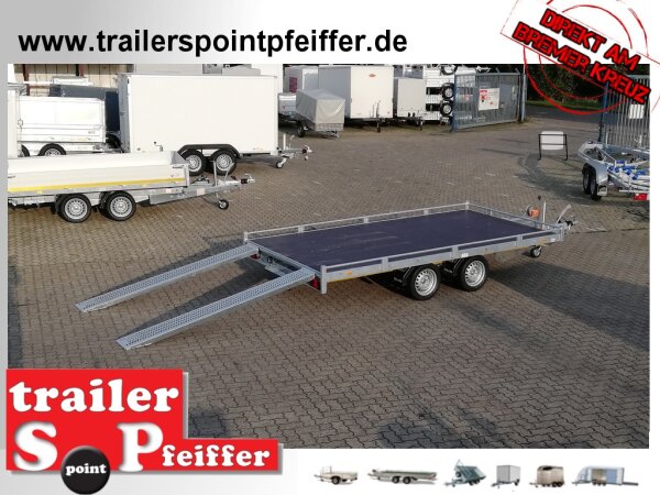 EDUARD 4020 -GD- Hochlader, Auffahrschienen & Winde, Reling -2700kg- Lfh: 63cm -195/50R13